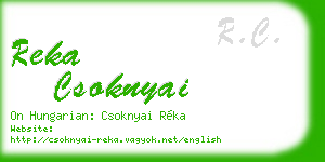 reka csoknyai business card